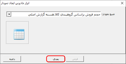 تعیین منبع نمودار گزارش داشبورد