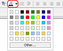 دکمه رنگ فونت در گزارش‌گر پویا