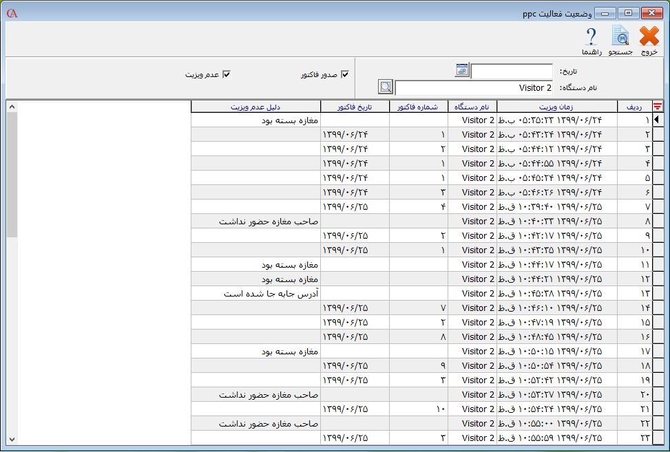 وضعیت فعالیت ppc در حسابگر ویژه پخش
