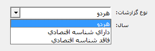 تعیین نوع حساب در نمایش گزارش صورت معاملات فصلی نرم افزار حسابداری 